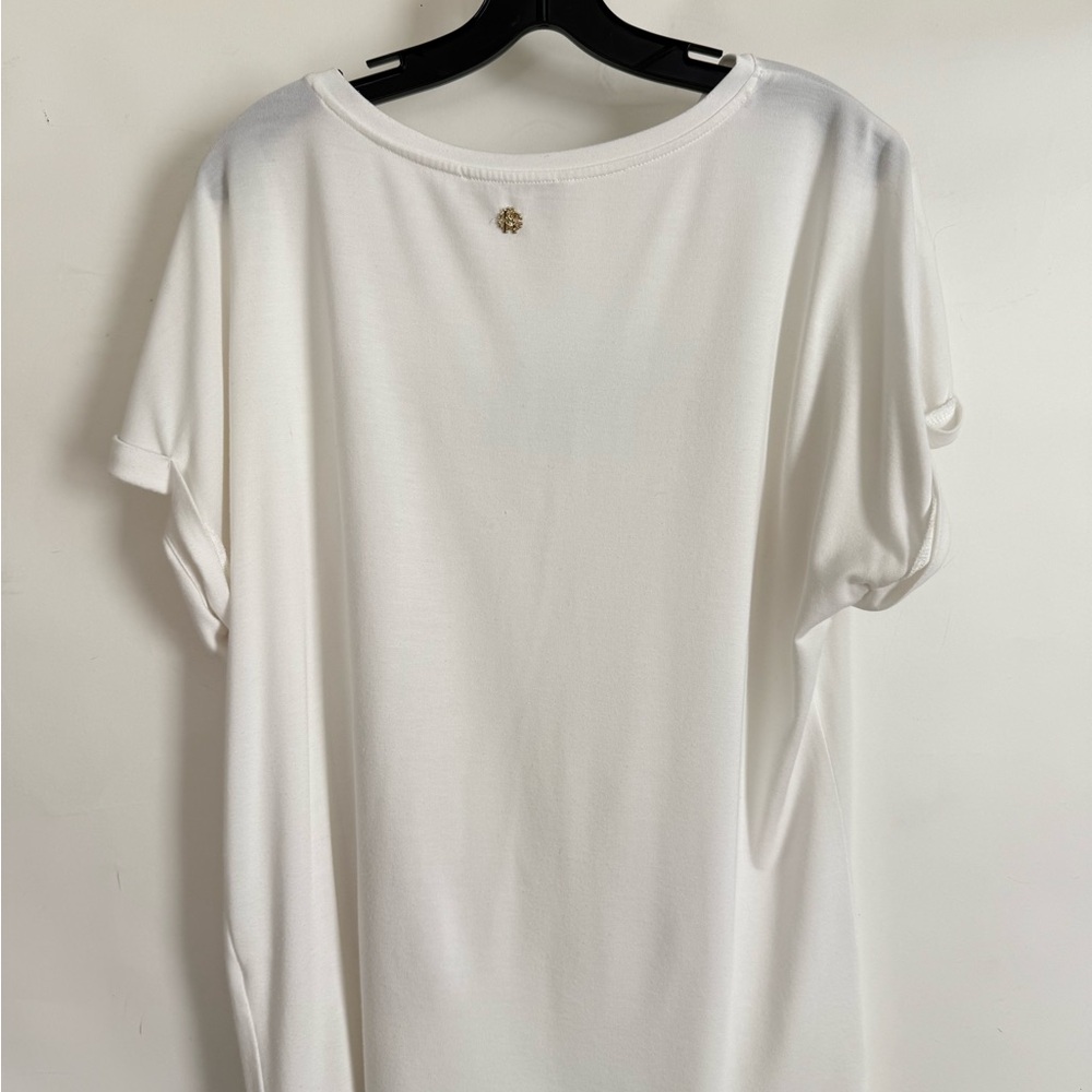 Roberto Cavalli White Tee with Gold Accents - Picture 3 of 4